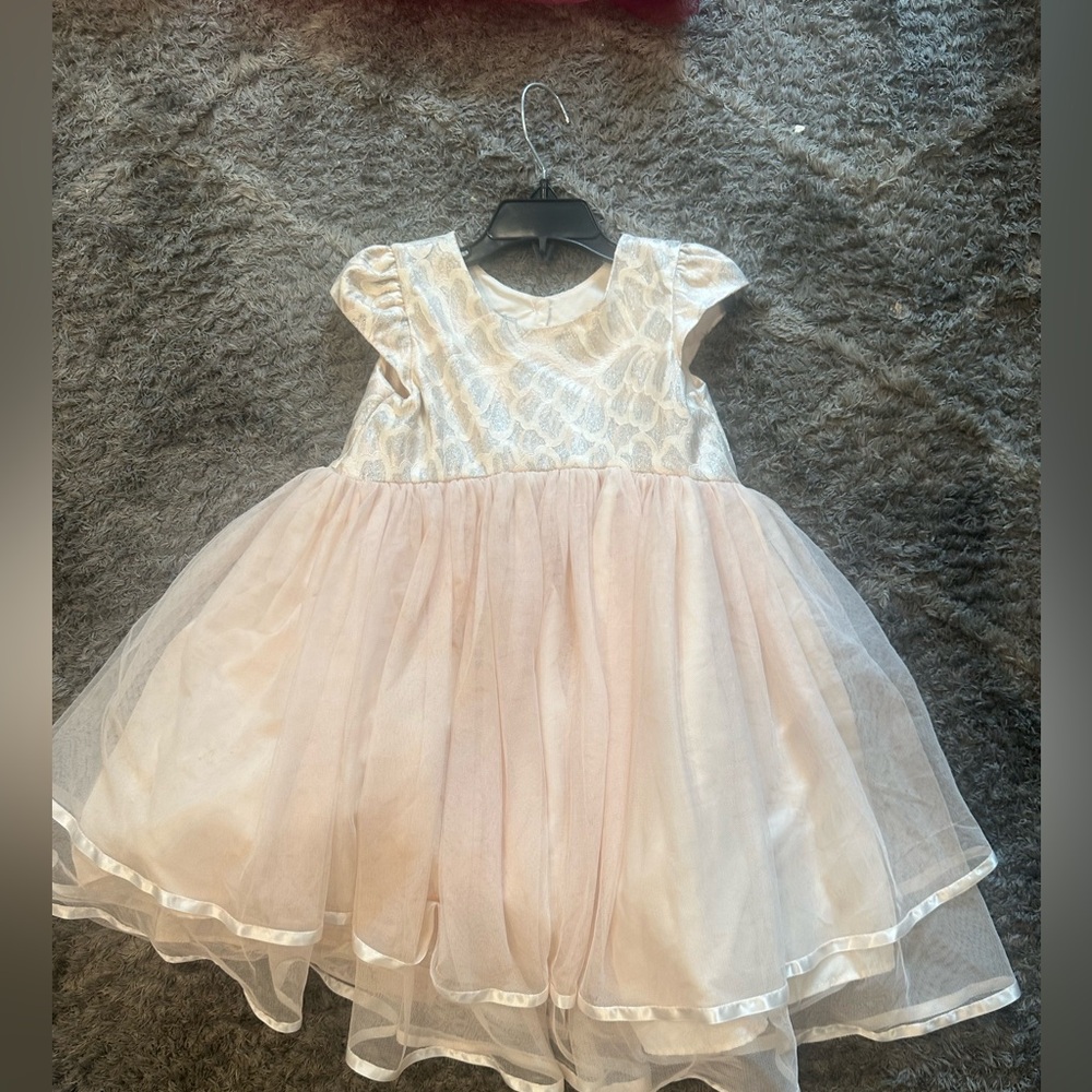 Pippa & Julie Cream and Silver Dress